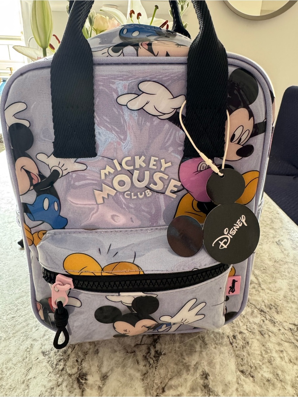 Zara x Disney Mickey Mouse Club Lilac Mini Backpack Purse